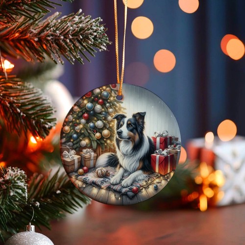 Border collie christmas tree - collie,