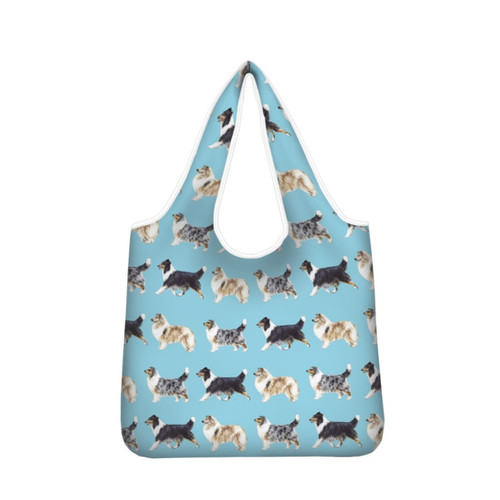 Rough collie dog foldable tote - collie,