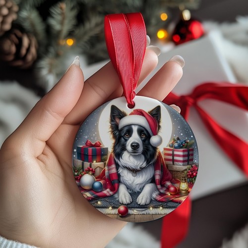 Border collie christmas tree - christmas,