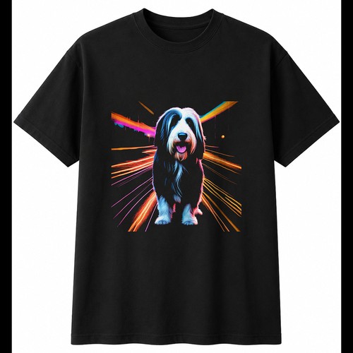 Double exposure bearded collie - exposure,