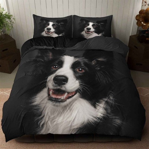 Border collie dog quilt - collie,