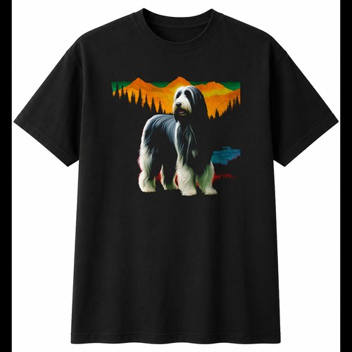 Double exposure bearded collie - double,