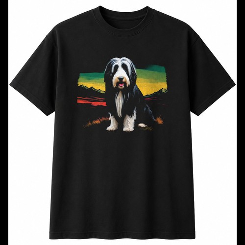 Bearded collie portrait double - portrait,