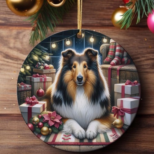 Rough collie christmas tree - collie,
