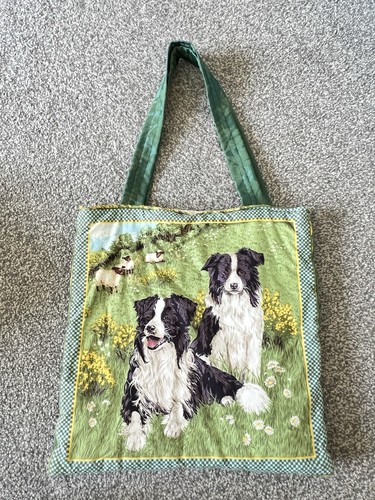 Vintage border collie dog tote - dog,