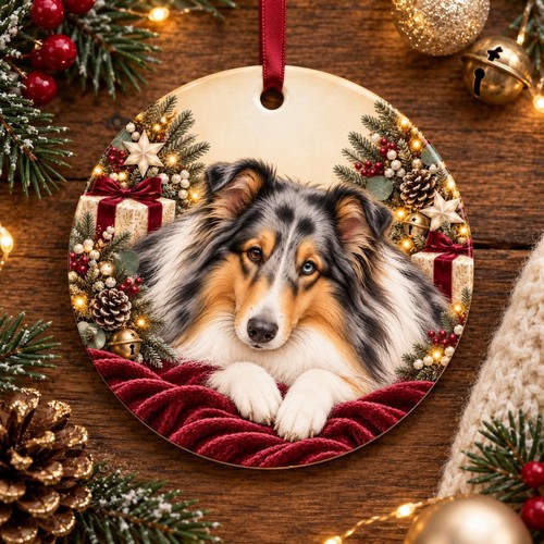 Rough collie christmas - christmas, tree