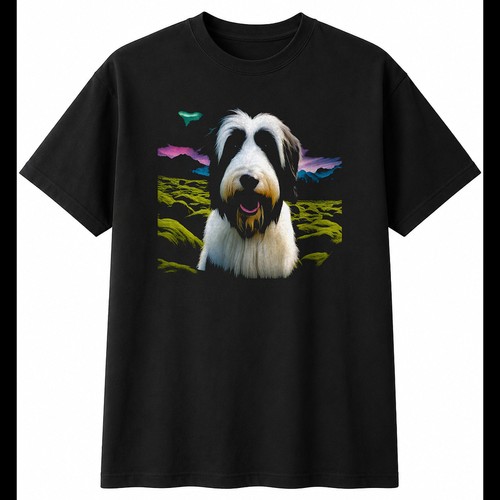 Double exposure bearded collie - exposure,