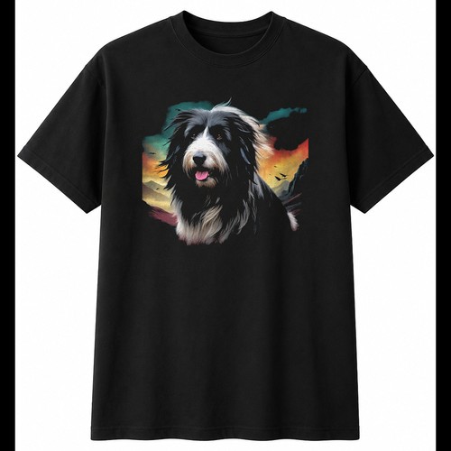 Double exposure bearded collie - double,