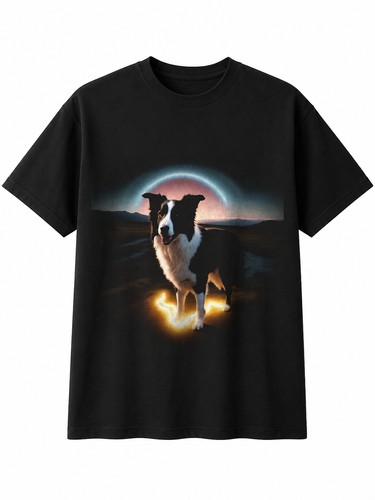 Double exposure border collie - double,