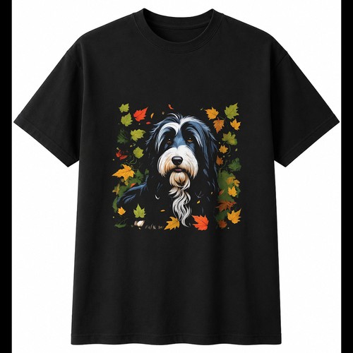 Double exposure bearded collie - double,