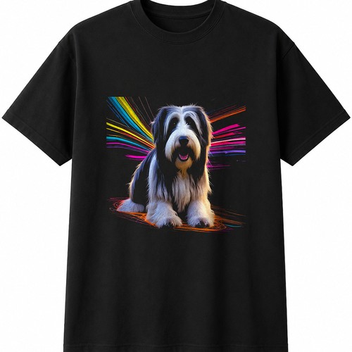 Bearded collie double exposure - collie,