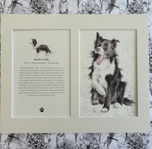 Mounted dog print page art - print,