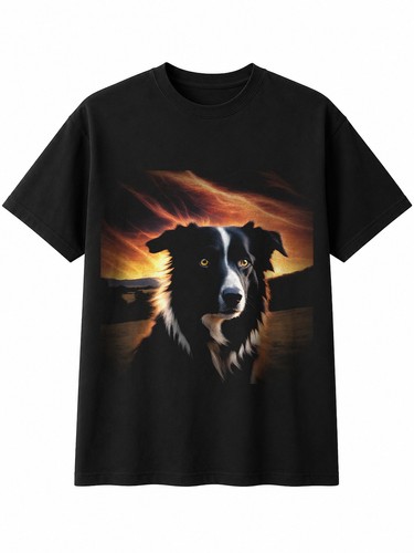 Double exposure border collie - double,