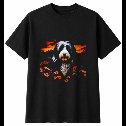 Double exposure bearded collie - bearded,