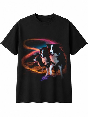 Border collie double exposure - border,